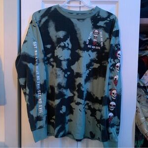 tiedye long sleeve graphic tee